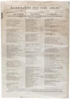 Machrihanish Golf Club, 1895-96. List of Members - early membership directory broadside