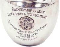 Sterling silver trophy awarded at the Biltmore Forest Country Club