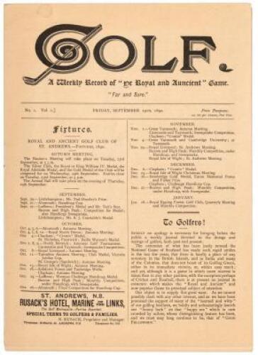 - WITHDRAWM-Golf: A Weekly Record of "Ye Royal and Ancient" Game. "Far and Sure."