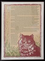 "About Cats" - Framed broadside