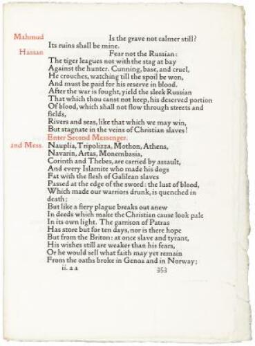 Proof pages from the Kelmscott Press edition of The Poetical Works of Percy Bysshe Shelley