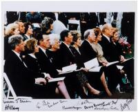 Photograph of the five living Presidents of the United States and the First Ladies at the Funeral of Richard Nixon, signed by all ten