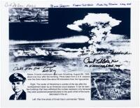 Photo-montage, signed by five members of the Enola Gay crew from the Hiroshima mission