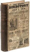 Boston Directory for the Year Ending June 30, 1860, Embracing the City Record, a General Directory of the Citizens, and a Business Directory