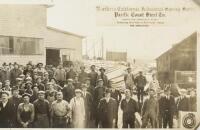 Panoramic photograph of the employees of the Pacific Coast Steel Co., South San Francisco Plant