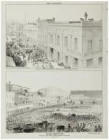 Fort Vigilant. Rooms of the Committee, Sacramento St. Betn. Davis & Front [Upper]; Mass Meeting Endorsing the Acts of the Vigilance Committe (sic), June 14th [Lower]