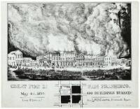 Great Fire in San Fransisco(sic). M[backwards 'a']y 4th, 1850. Buildings Burned! Loss $5,000,000.