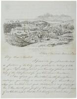 View of San Francisco, from Telegraph Hill. Moody del. from a sketch by Swan. Lith. of Peirce & Pollard - with letter