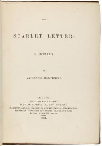 The Scarlet Letter: A Romance