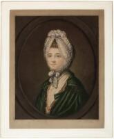 Color mezzotint of Lady Hallett, signed by John Cother Webb