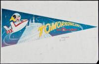 Original artwork for pennant for Tomorrowland at Disney World in Florida