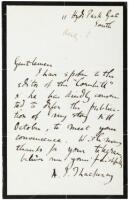 Holographic Letter written by Anne Isabella Thackeray Ritchie