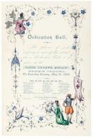 Color lithographed invitation to the Dedication Ball given at the Long Island House in Todd's Valley, May 3, 1855