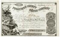 Stock Certificate in the Tuolumne Country Water Company, made out to D.O. Mills