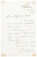 Autograph letter, signed, from the noted English Physician to a colleague