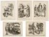 Five wood engravings from Punch, or The London Charivari, all showing Abraham Lincoln