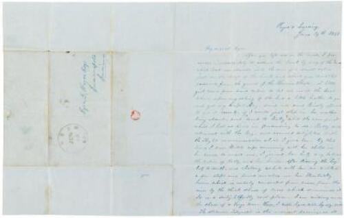 Indiana woman in Kentucky sees slaves for the first time, 1850 letter