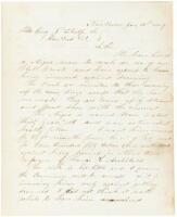 1849 letter requesting insurance against drowning for Negro slave on a river flatboat