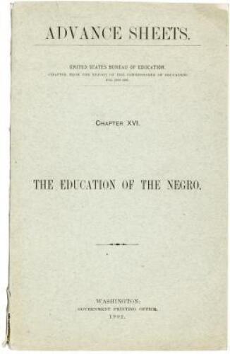 1902 Eminent Black scholar Kelly Miller on Education of the Negro, rare advance printing