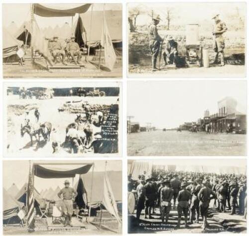 Six photo picture postcards showing soldiers and the city of Columbus, New Mexico after the attack of General Francisco "Pancho" Villa on March 9, 1916