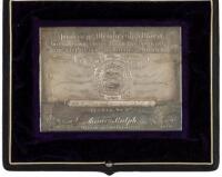 Sterling silver Honorary union membership card presented to San Francisco Mayor James Rolph Jr.