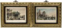 Four hand-colored steel-engravings after Thomas Allom, from China in a Series of Views by G.N. Wright