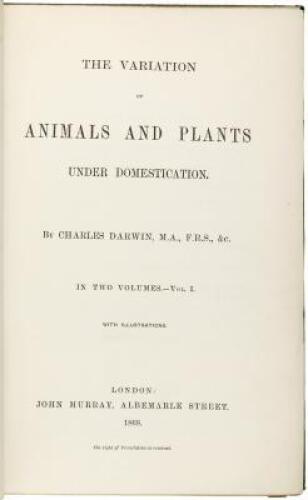 The Variation of Animals and Plants Under Domestication