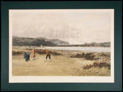 "The Putting Green" &ndash; hand-colored print, framed