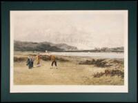 "The Putting Green" &ndash; hand-colored print, framed