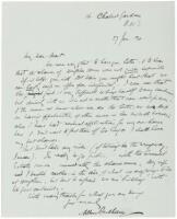 Autograph Letter, signed, regarding this purchase of his country home, Houghton House
