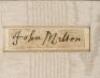 Signature of John Milton (1608-1674), author of Paradise Lost and Paradise Regained - 2