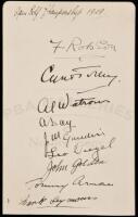 Leaf with the autographs of nine golfers from the 1929 US Open