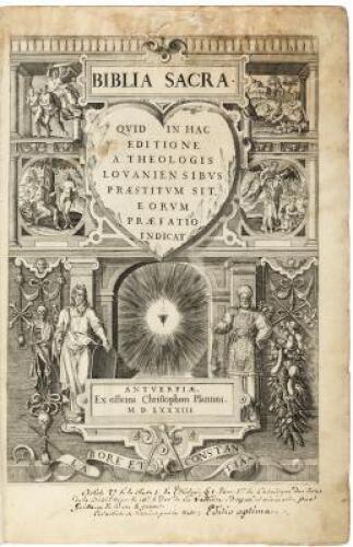 Biblia Sacra: Quid in hac editione a theologis lovaniensibus praestitum sit, eorum pr&aelig;fatio indicat