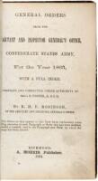 General Orders from the Adjutant and Inspector General's Office, Confederate States Army, For the Year 1863