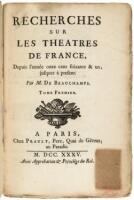 Recherches sur les Theatres de France, Depuis l'année onze cens soixante & un; jusques à present