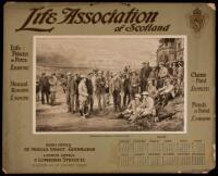 1906 Calendar for Life Association of Scotland with golfing print by Michael Brown