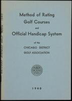 Method of Rating Golf Courses and Official Handicap System