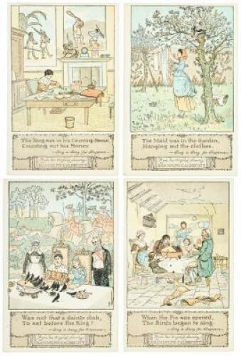 Four postcards with illustrations by Randolph Caldecott