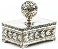 Ornamental silver cigarette box