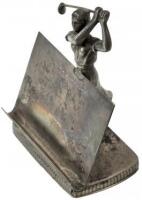 Calling card holder, with female golfer