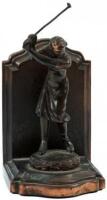 Bookend in bronze with female golfer