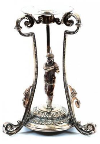 -WITHDRAWN- Silver Plated Candlestick with Golfer