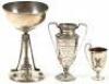 Small collection of trophies, one won by Mary J. Weiser at Y.C.C.