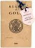 Rules of the Game of Golf with attached Guest Badge for the Open Golf Championship in 1935