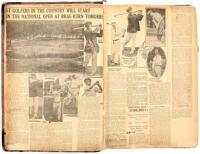 Two scrapbooks with newspaper clippings covering many USGA championships from 1919-1923 and other golf news from the 1920s-1940s