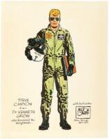 Original hand-colored print of Steve Canyon