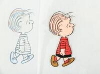 Original animation cel and production drawing of Linus