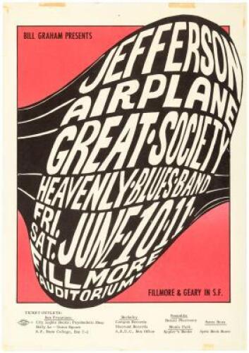 Jefferson Airplane - Great Society - The Heavenly Blues Band. Fillmore Auditorium June 10-11, 1966