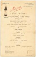 Menu Ruby Year of Carnoustie Golf Club 1842-1917. Celebration Supper, In the Club-House. Friday, 14th November, 1919, at 7 o'clock p.m. - original menu