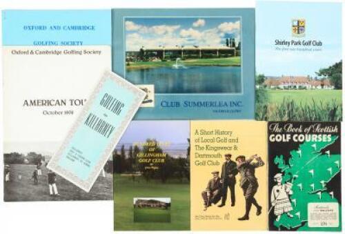 Group of wrapper bound items about golf clubs in the United States and around the world, in addition to publications by the Oxford & Cambridge Golfing Society